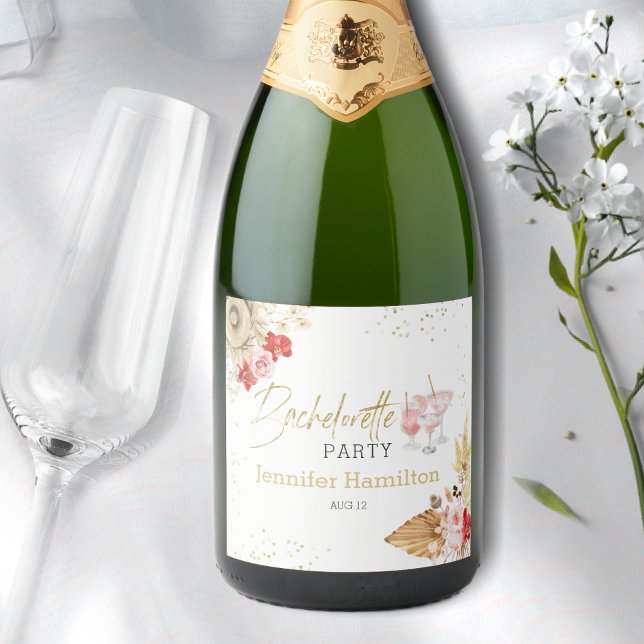 Rótulos de Vinhos Espumantes | Cocktail Boho Despe (Criador carregado)