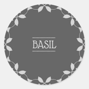 Rótulos do adesivo Basil Spice Jar