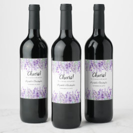 Rótulos Florais Botânicos Lavanda Roxo Verde Casam