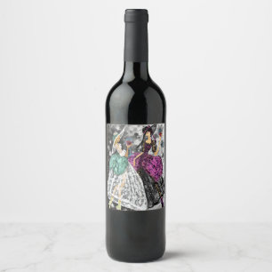 Rótulos Modernos de Garrafa de Vinho para Senhoras