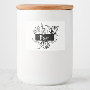 Rótulos Para Comida Cartucho floral preto & branco personalizado da