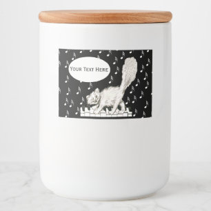 Rótulos Para Comida Fun Winking White Cat Piano Keys Music Notes