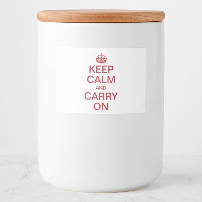Rótulos Para Comida Meme personalizado da Internet MANTÉM CALM e CARRE (Frente)