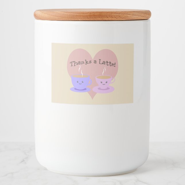 Rótulos Para Comida Obrigados a Latte (Frente)