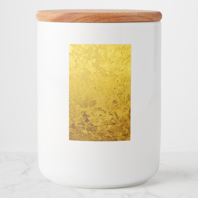 Rótulos Para Comida PURE DOURADO padrão LEAF + texto/foto (Frente)