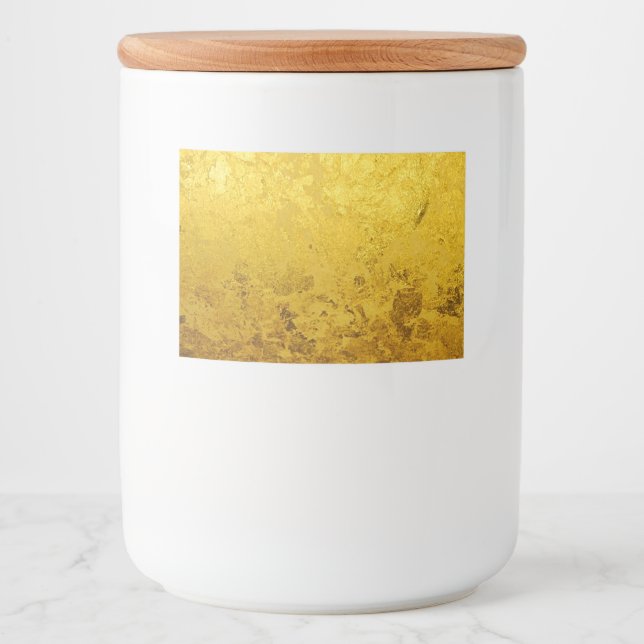 Rótulos Para Comida PURE DOURADO padrão LEAF + texto/foto (Frente)