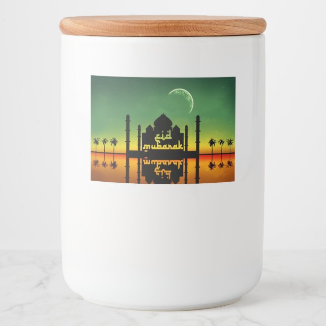 Rótulos Para Comida Reflexão Noturna Eid Mubarak (Frente)