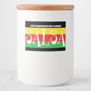 Rótulos Para Comida SALSA caseiro com as listras verdes e amarelas