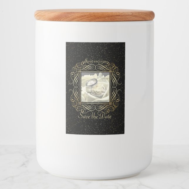 Rótulos Para Comida Salvar o script de pontos de folha ouro legante de (Frente)