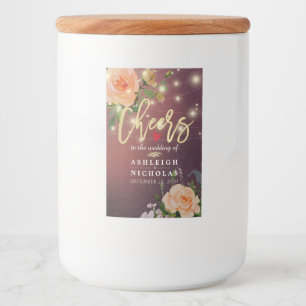 Rótulos Para Comida Saúde À Luz Da Corda Floral Da Burgundy De Casamen