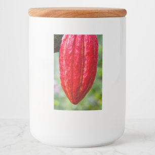 Rótulos Para Comida vermelho do vagem do cacau