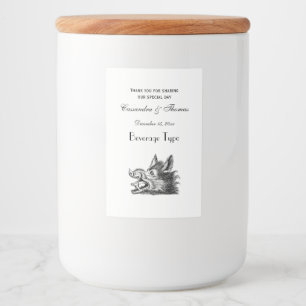 Rótulos Para Comida Vintage Wild Boar Head Desenho BW