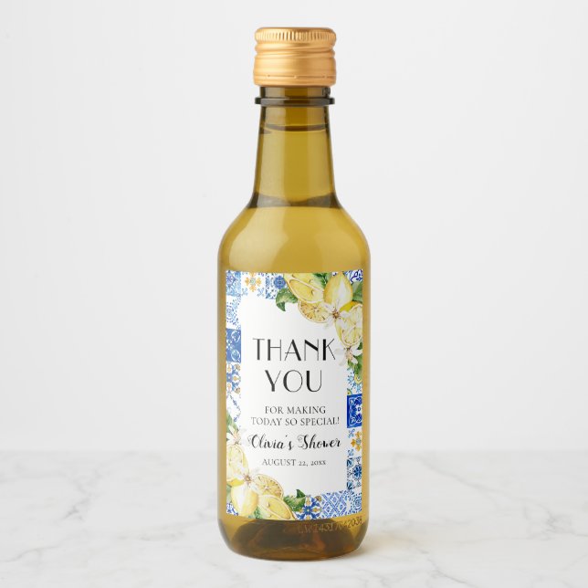 Rótulos para Garrafa de Vinho do Chá de Noiva Blue (Frente)