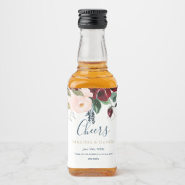 Rótulos Românticos Borgonha, Rosa e Azul-Noite