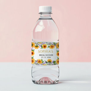 Rótulos Russos de Girassóis e Lavandas de Água Bri