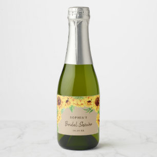Rótulos Rustic Sunflower Chá de panela Champagne