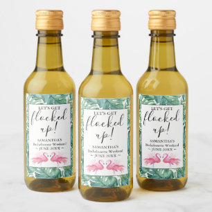 Rótulos Tropicais de Festa de solteira Flamingo