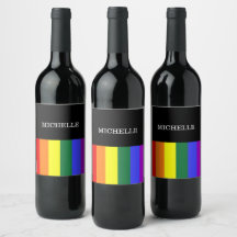 Rótulos Vinho Orgulho Gay Rainbow Personalizado