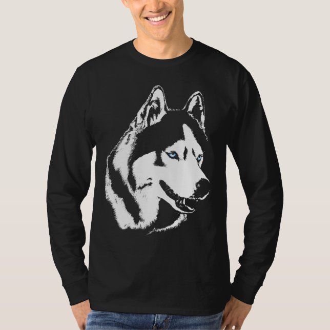Rouco Camisa Wolf Art Longa Folga Camisetas de cão (Frente)