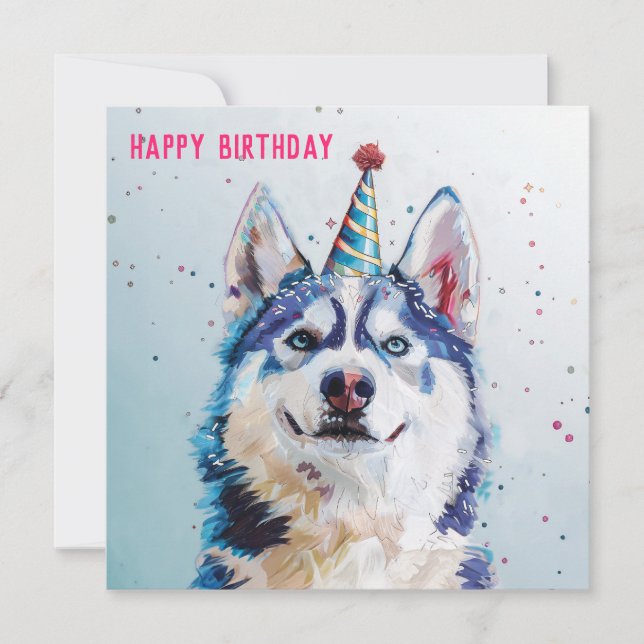 Rouco / Cartão de Aniversário Malamute (Frente)
