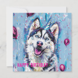 Rouco / Cartão de Aniversário Malamute