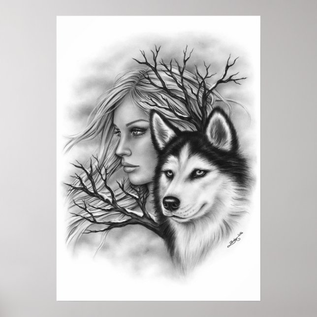 Rouco de Poster de Lobo das Almas de inverno (Frente)