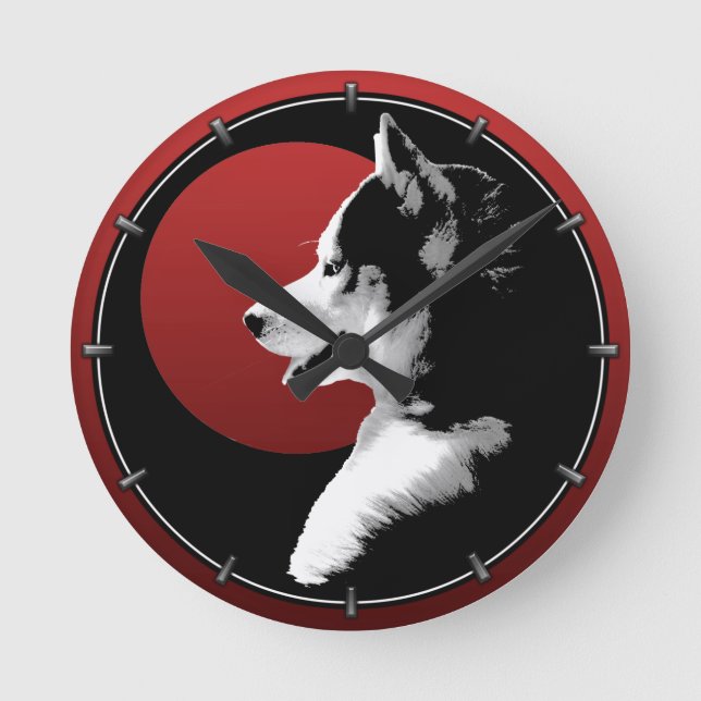 Rouco Pup Clock Oferece Relógio de Parede de Cães  (Frente)