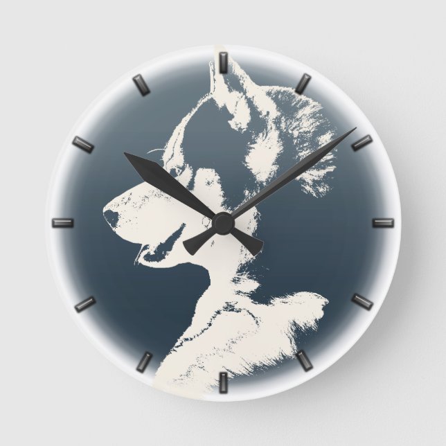 Rouco Pup Clock Oferece Relógio de Parede de Cães  (Frente)