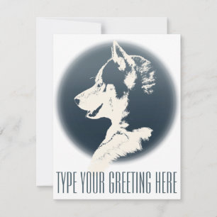 Roucos Convites Personalizados Siberian Husky Card