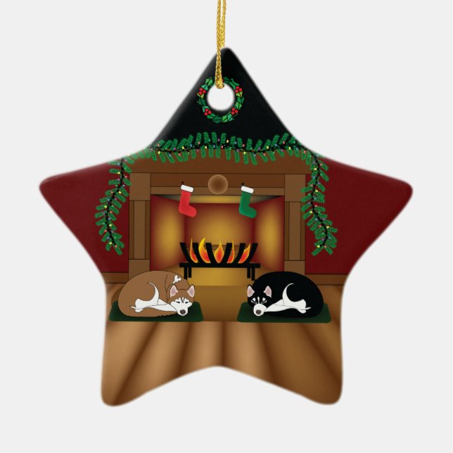 Roucos do feriado que dormem pelo ornamento da (Frente)