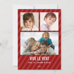 Rouge Triple Carte de Photo de vacance