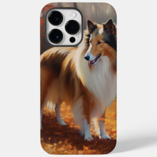 Rough Collie no Outono Folhas Caídas Inspiram