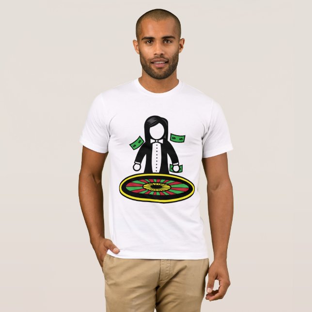 Roulette Dealer Mens T-Shirt (Frente Completa)