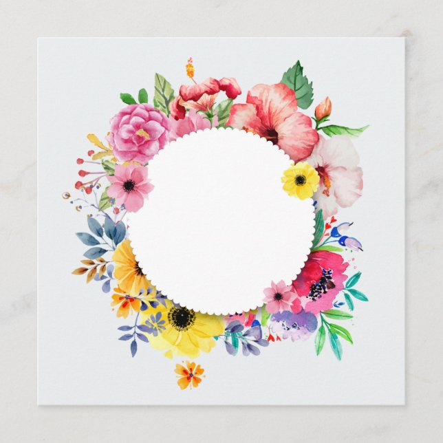 Round frame with colorful flowers (Frente)