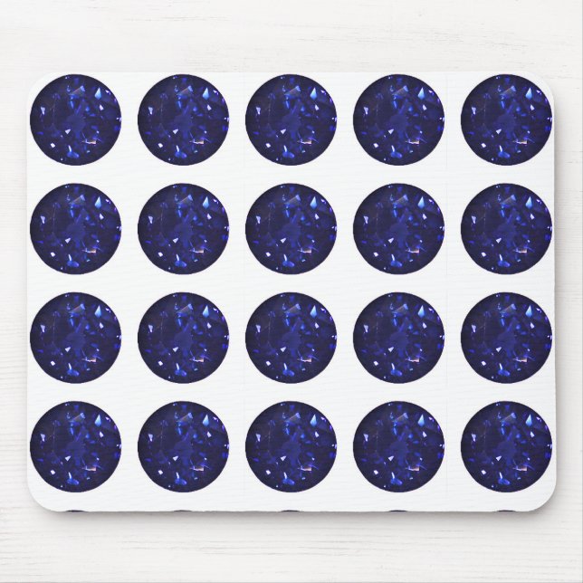 Round Sapphire Gemstone Pattern Mousepad (Frente)