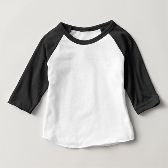 Camiseta com Mangas 3/4 Raglan para Bebês, American Apparel, Preto