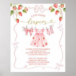 Roupas de Bebê Pink Coquette Poster de Fraldas Atr