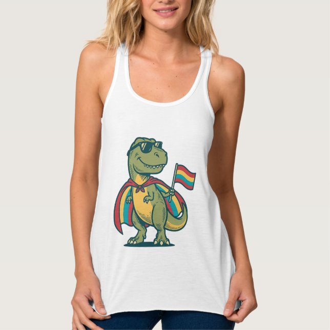 Roupas de Dinossauro Orgulho Fofo Design de Camisa (Frente)