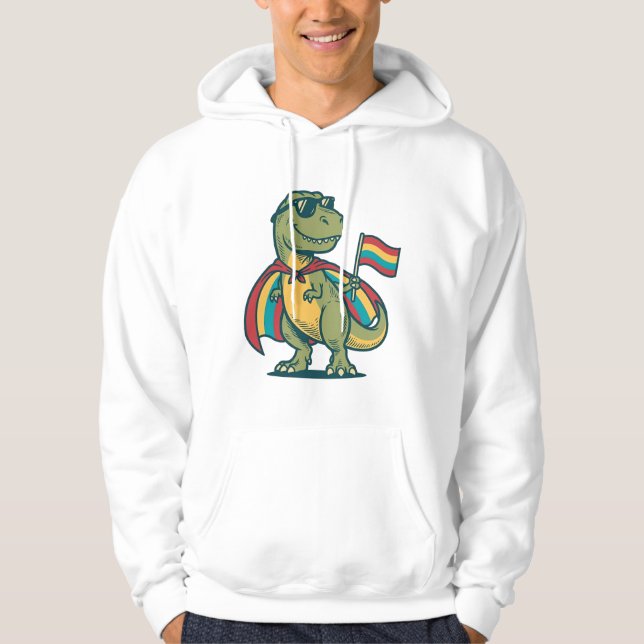 Roupas de Dinossauro Orgulho Fofo Design de Camisa (Frente)