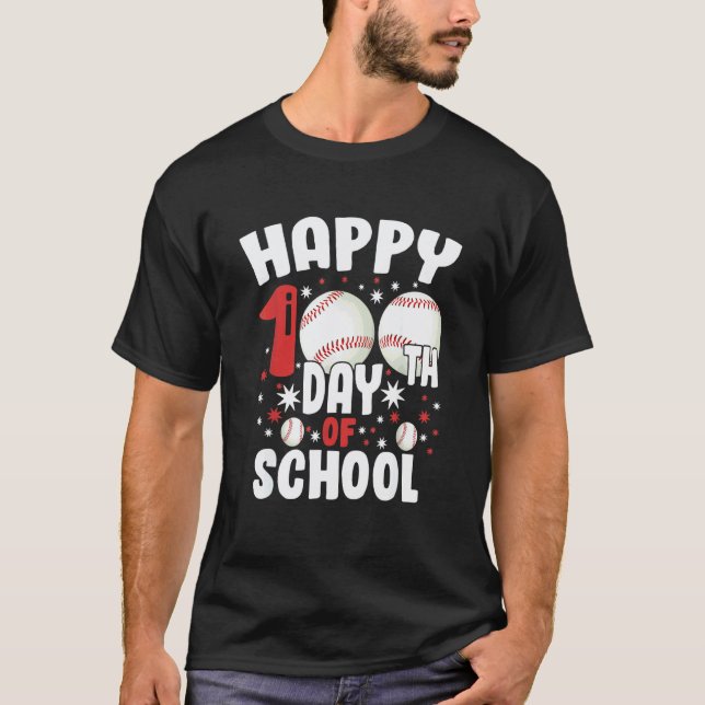 Roupas do 100º Dia de Escola Camisa de Baseball do (Frente)