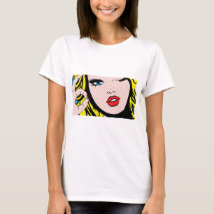 Roupas Femininas - Camiseta Comic Girl O-K Pop Art
