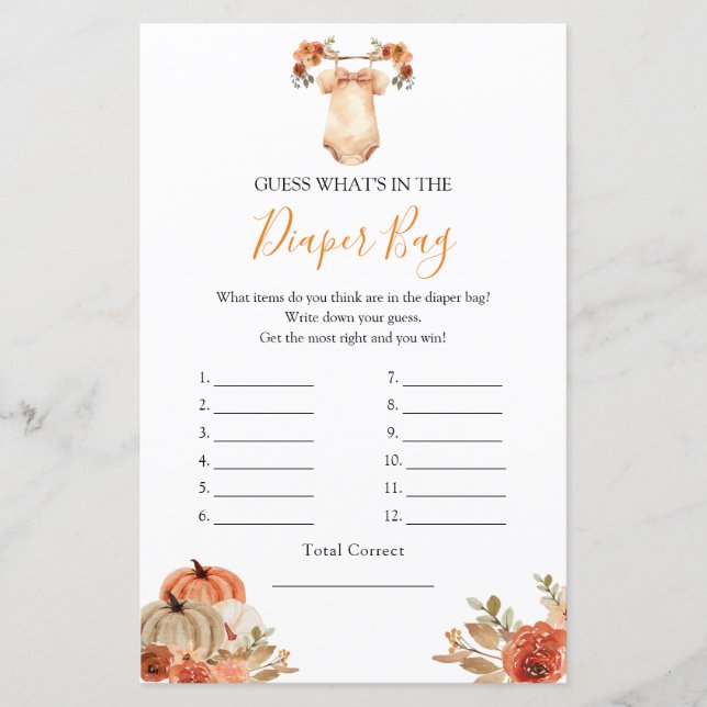 Roupas Florais de Abóbora O que há na Fralda Bag (Frente)