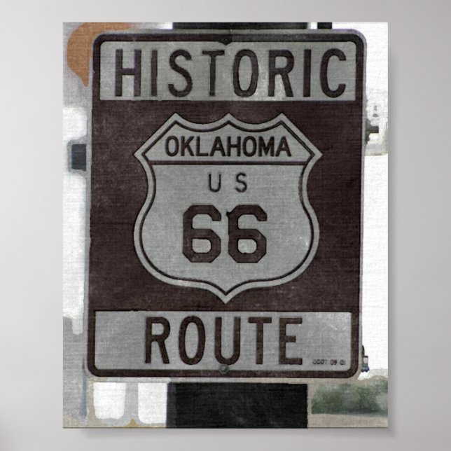 Route 66 Oklahoma Sign Poster (Frente)