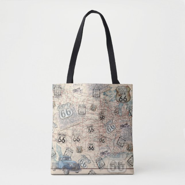 Route 66 Travel Map Tote Bag (Frente)