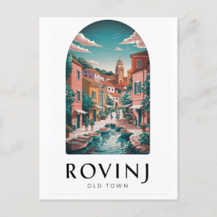 Rovinj Croácia Cartão Postal de Viagem Antiga