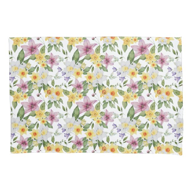 Roxo Amarelo Branco Verde Floral Elegante (Frente)