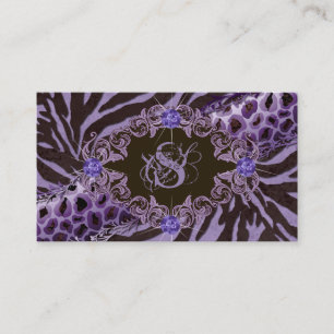 Roxo animal do leopardo da zebra dos cartões de