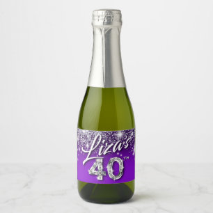 Roxo aniversário de 40 anos Silver Glitter de Liz