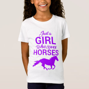 Roxo Apenas Uma Menina Que Adora Camiseta De Caval