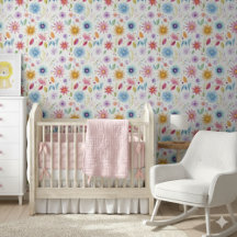 Roxo Azul Rosa Boho Flor Silvestre